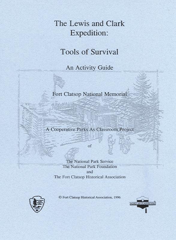 The book backing showing the contents "The Lewis and Clark Expedition:Tools of Survival an Activity Guide."