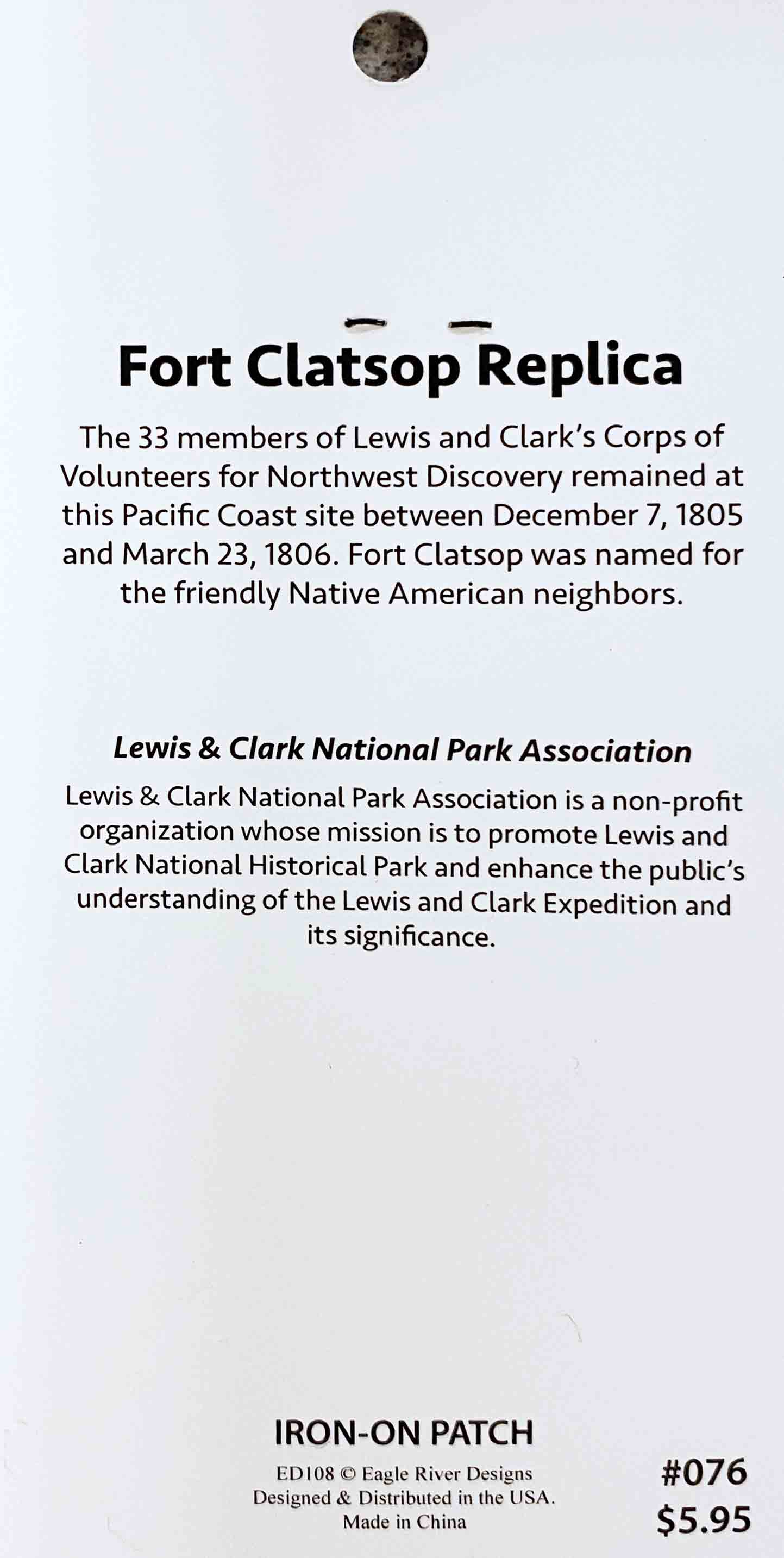 Patch: Embroidered Fort Clatsop