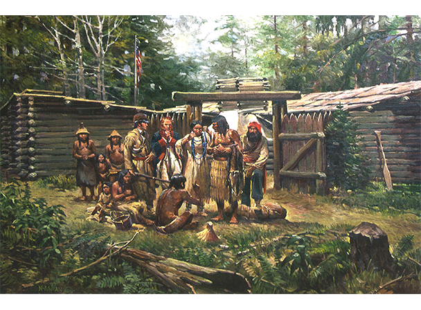 Postcard: Bartering Blue Beads 4x6