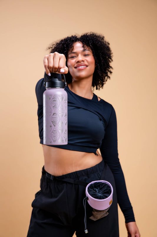 The Original Parks of the USA Bucket List Water Bottle 32oz: Frosty Lilac