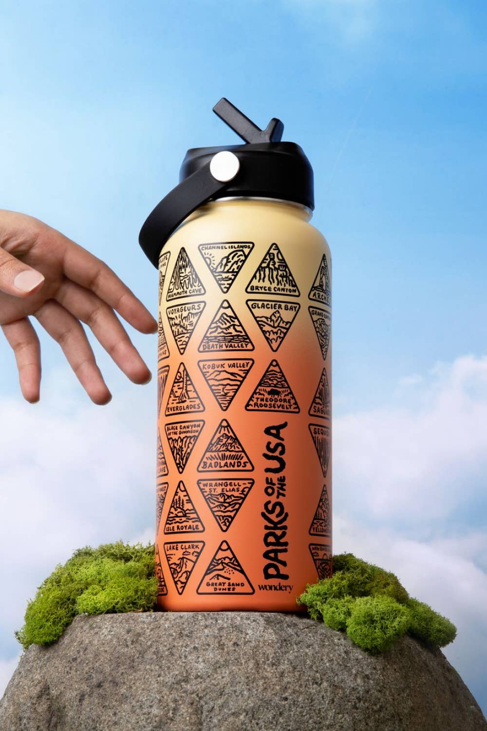 The Original Parks of the USA Bucket List Water Bottle 32oz: Forest