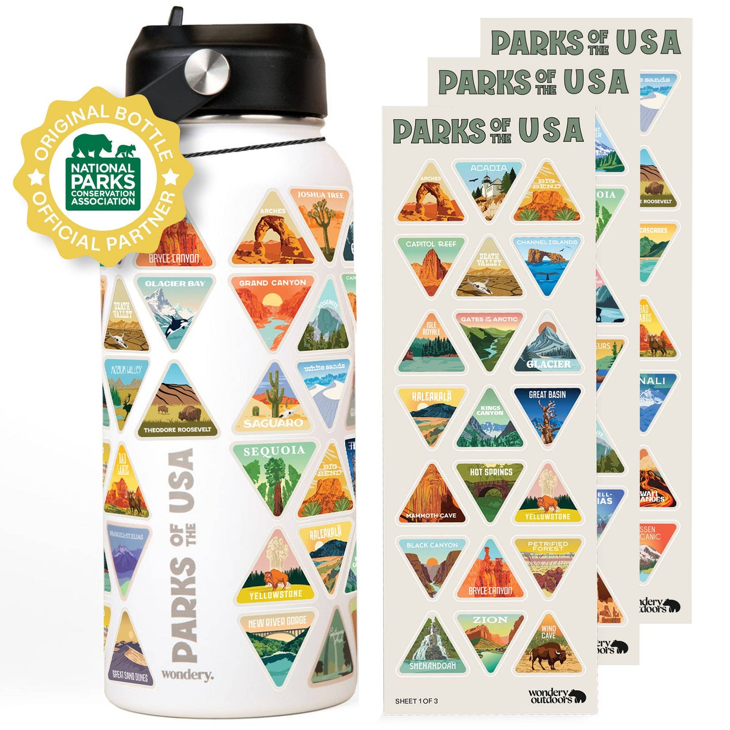 The Original Parks of the USA Bucket List Water Bottle 32oz: Sunrise