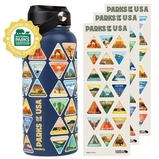 The Original Parks of the USA Bucket List Water Bottle 32oz: Ocean