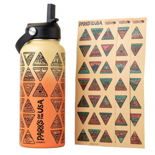 The Original Parks of the USA Bucket List Water Bottle 32oz: Sunrise