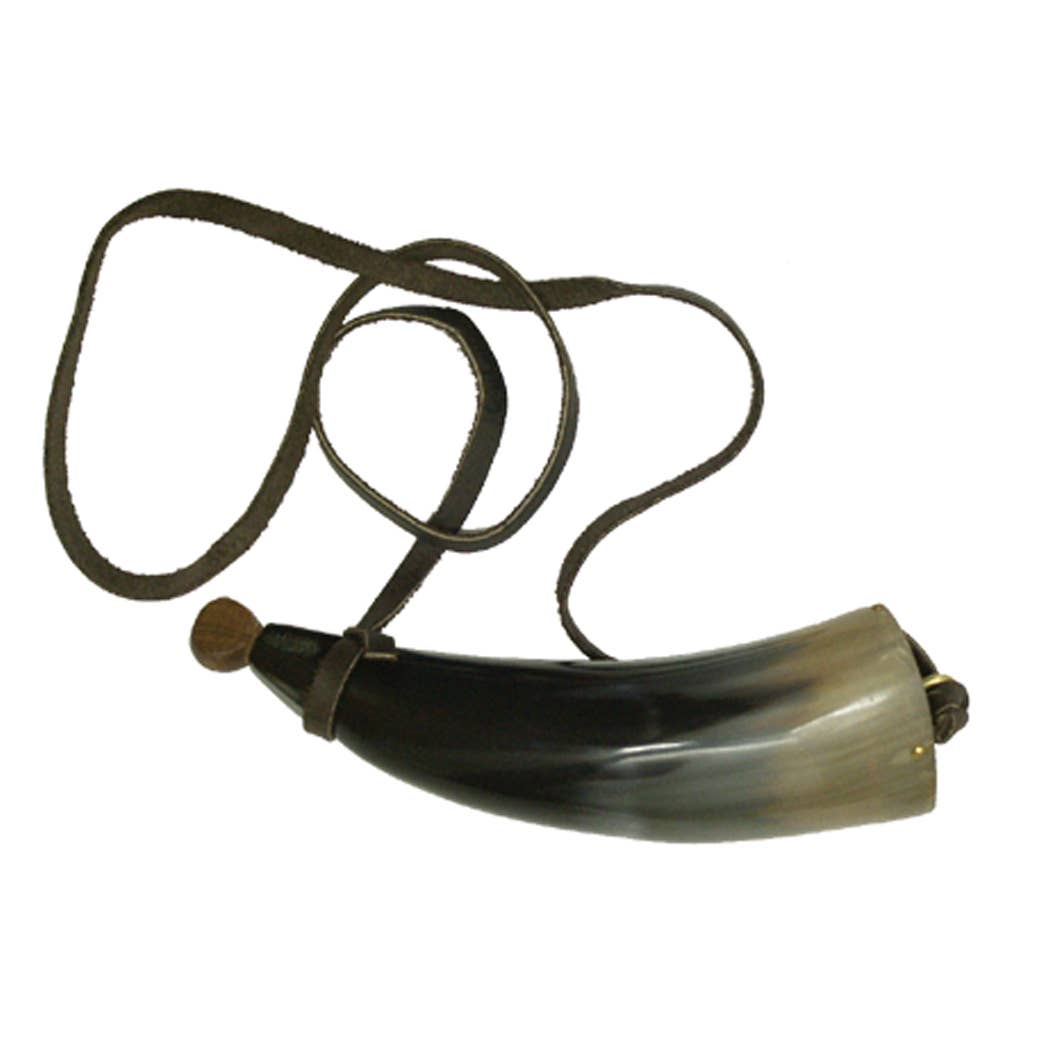 Primer Horn with Wooden Plug- Antique Vintage Style, 6"