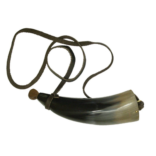 Primer Horn with Wooden Plug- Antique Vintage Style, 6"