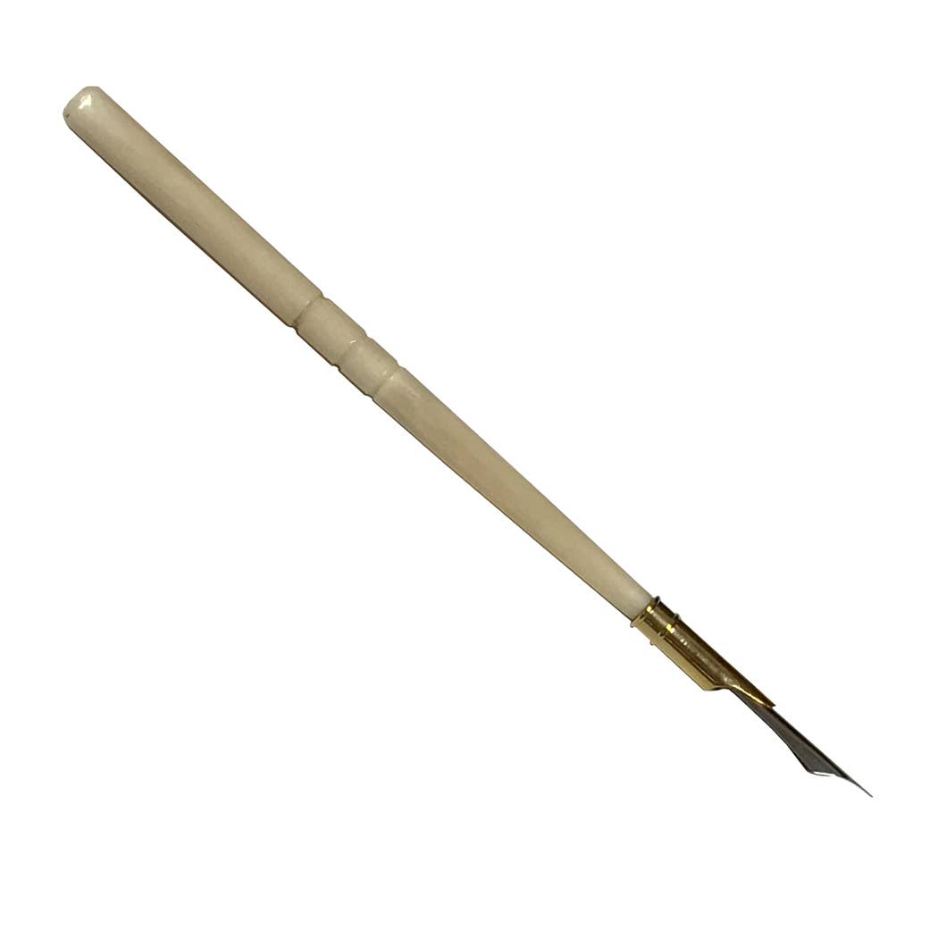 Turned Off-White Genuine Ox Bone Nib Pen, 6”