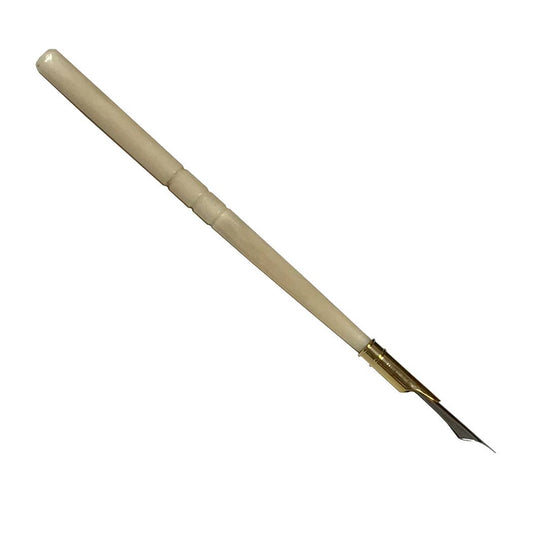 Turned Off-White Genuine Ox Bone Nib Pen, 6”