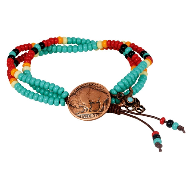 Bracelet: Buffalo Nickel Beads