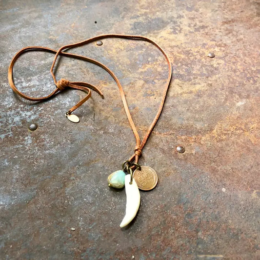 Necklace: Coyote Tooth & Opal