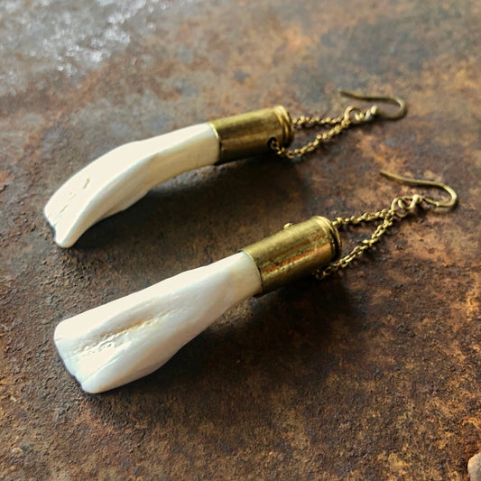 Earrings: Buffalo Tooth