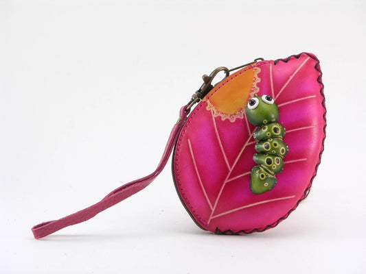Wristlet: Leather Leaf & Insect