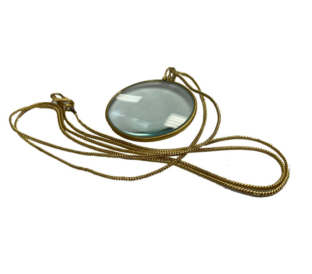 Magnifying Glass on Necklace - Antique Reproduction, 1-3/4"