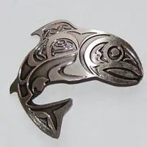 Pin: Silver Native Salmon